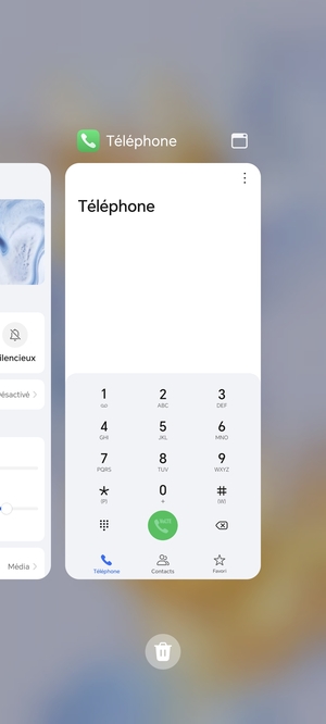 Sélectionnez l'icône Supprimer pour fermer toutes les applis en cours d'exécution