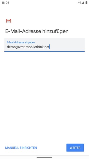 Geben Sie Ihre E-Mail-Adresse ein und wählen Sie WEITER