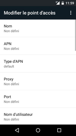 Saisissez les informations Internet