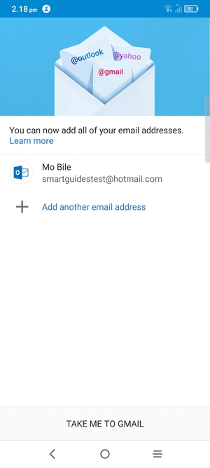 Select TAKE ME TO GMAIL