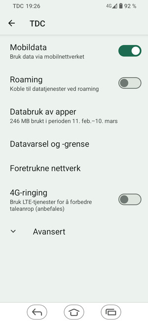 Velg Avansert