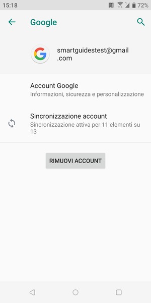 Seleziona Sincronizzazione account