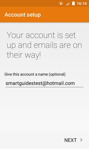 Give your account a name and enter your name. Select NEXT
