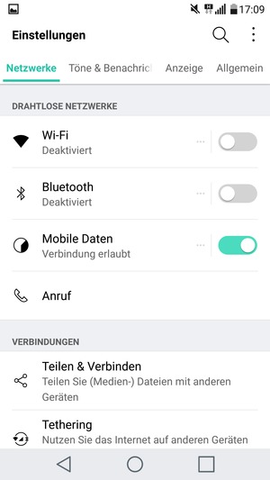 Wählen Sie Allgemein