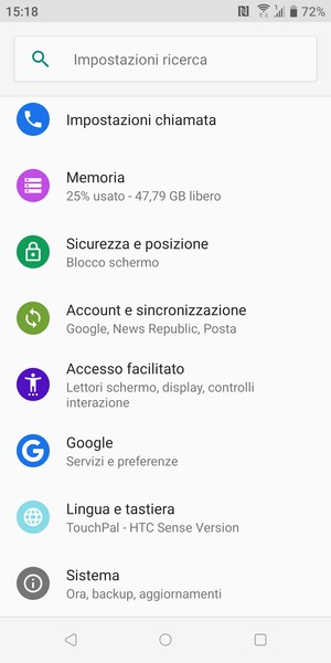 Scorri e seleziona Sistema