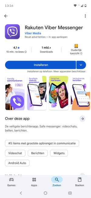 Selecteer Installeren