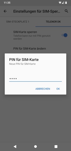 Geben Sie Ihre Neue PIN der SIM-Karte ein und wählen Sie OK