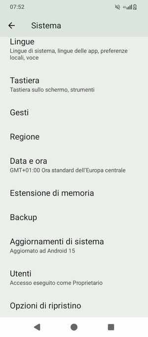 Scorri e seleziona Aggiornamenti di sistema