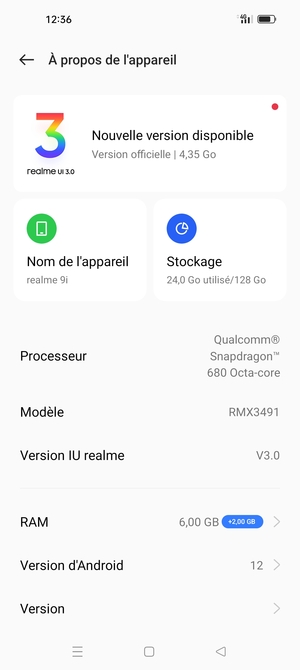 Sélectionnez realme UI
