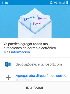 Seleccione IR A GMAIL