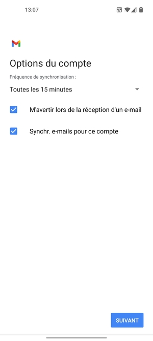 Sélectionnez SUIVANT