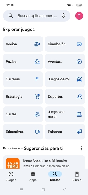 Seleccione la barra de Búsqueda