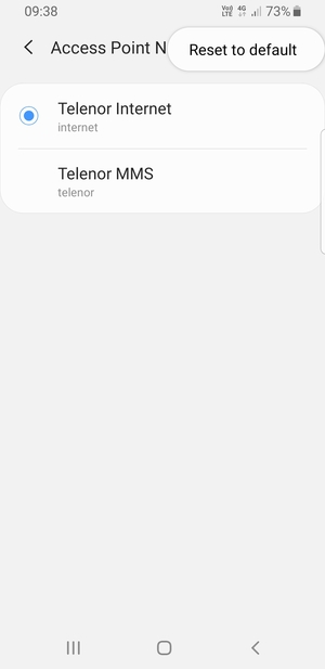 Select Reset to default