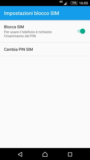 Seleziona Cambia PIN SIM