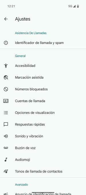 Seleccione Buzón de voz