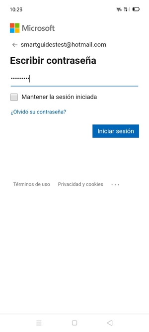 Introduzca su contraseña y seleccione Iniciar sesión