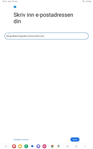 Skriv inn e-postadresse og velg Konfigurer manuelt.