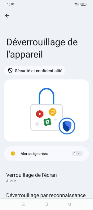 Sélectionnez Verrouillage de l'écran