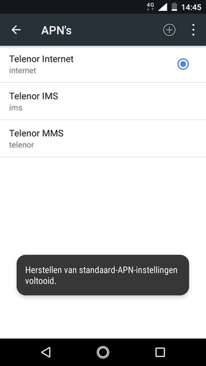 Selecteer Nieuwe APN