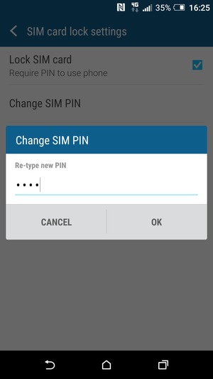 Confirm your new SIM PIN and select OK