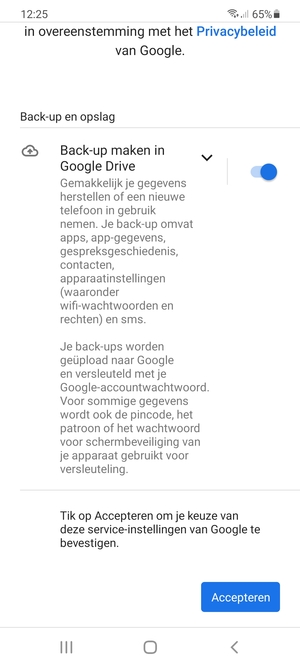 Selecteer Accepteren