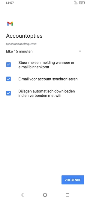 Selecteer VOLGENDE