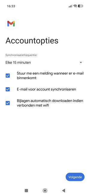 Selecteer Volgende