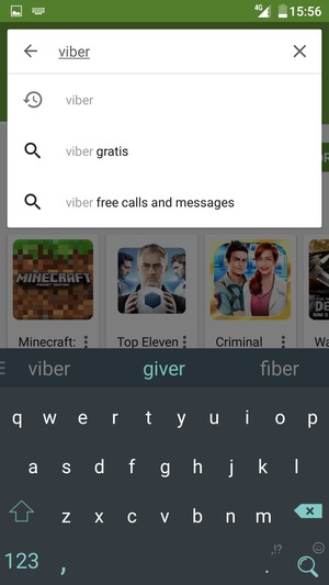 Voer de app-naam in en selecteer Zoek