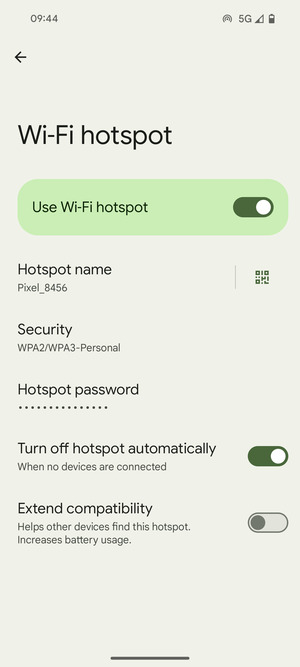 Your phone is now set up for use as a modem