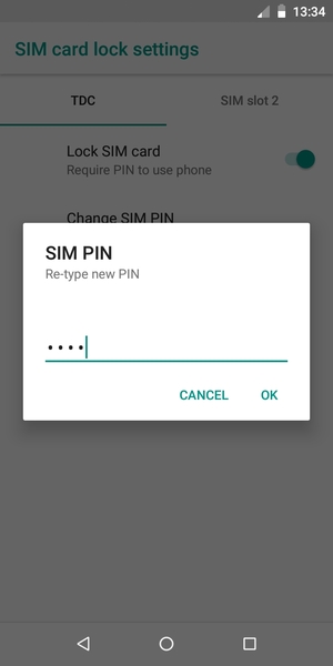 Confirm your new SIM PIN and select OK