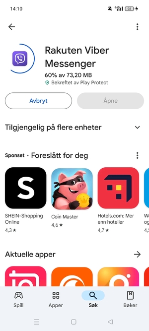 Vent til installasjonen er ferdig