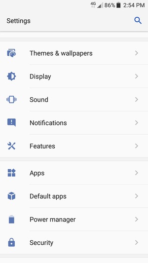 Scroll to and select Security