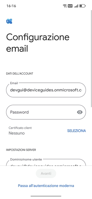 Inserisci la tua password