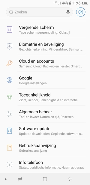 Scroll naar en selecteer Software-update
