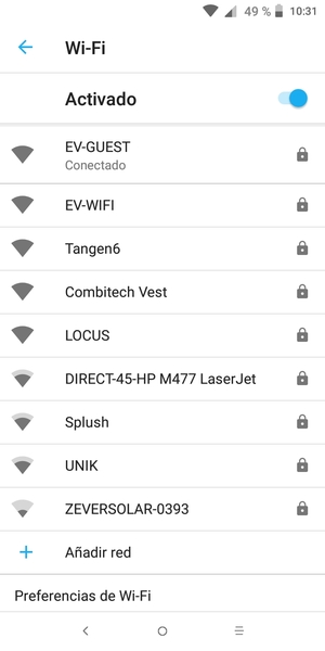 Ahora está conectado a la red Wi-Fi