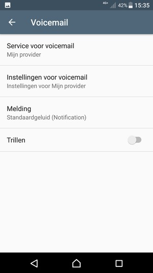 Selecteer Instellingen voor voicemail