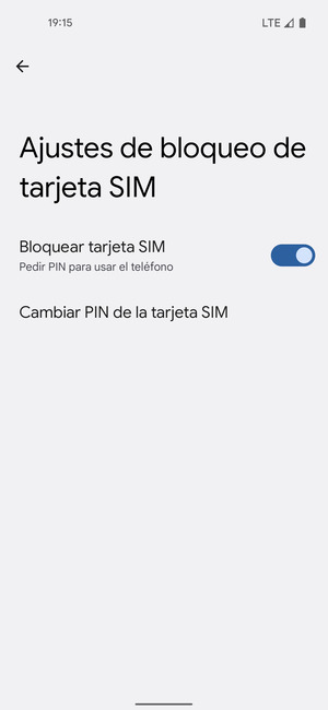 Seleccione Cambiar PIN de la tarjeta SIM