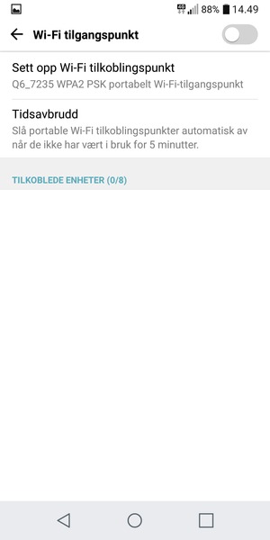 Velg Sett opp Wi-Fi tilkoblingspunkt