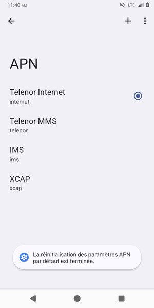 Sélectionnez Nouvel APN