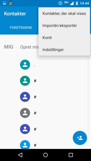 Vælg Importér/eksportér