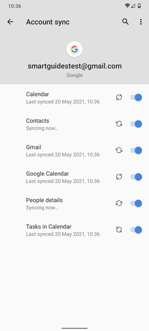 Your information will be synchronised