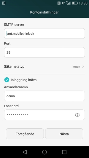Ange utgående serveradress