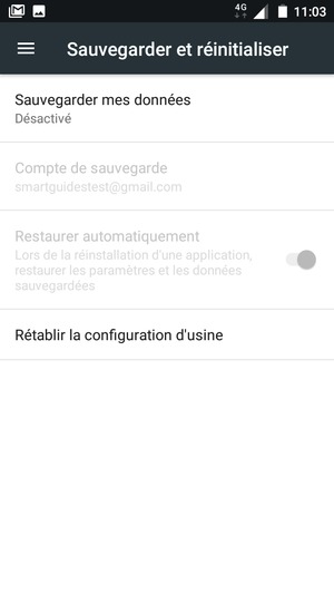 Sélectionnez Sauvegarder mes données