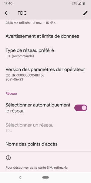 Faites défiler et sélectionnez Noms des points d'accès