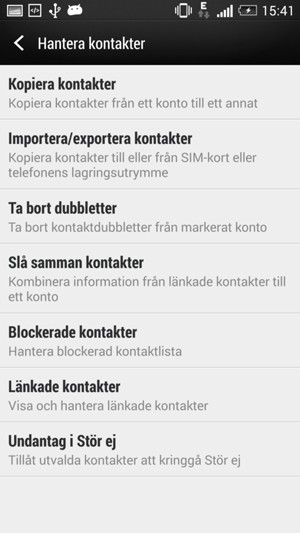 Välj Importera/exportera kontakter