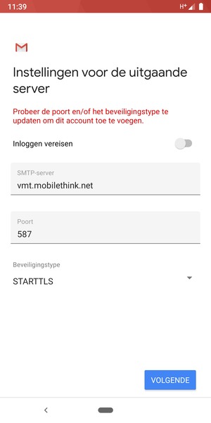 Selecteer Beveiligingstype