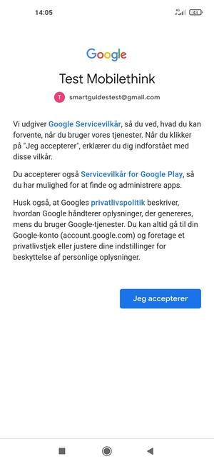 Vælg Jeg accepterer