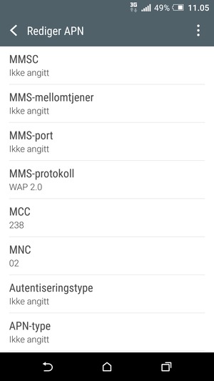 Bla ned og skriv inn MMS-informasjon