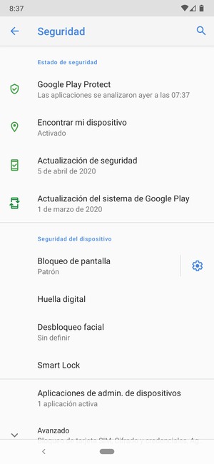 El teléfono ha sido asegurado con un bloqueo de pantalla