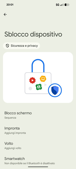 Il tuo telefono è ora protetto dal blocco schermo